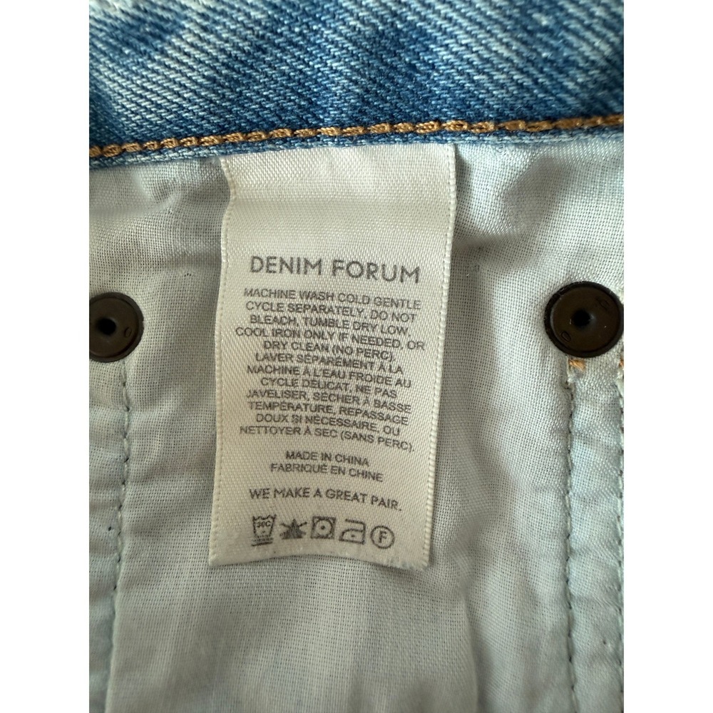 Denim Forum The BF High Rise Loose Distressed Jeans Light Wash Blue 27X28 - Picture 10 of 15